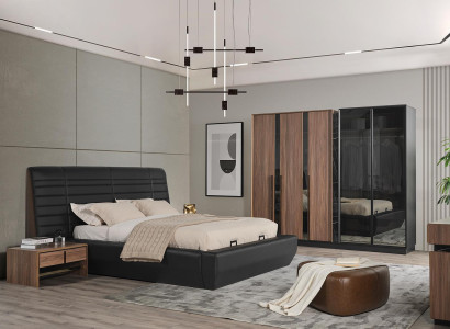 Bedroom Set Bed 2xNight Tables Wardrobe 4-piece Design Luxury new